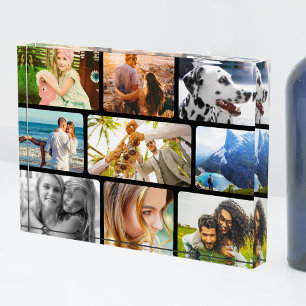 Acrylic Block 9 Photo Template Rounded Collage