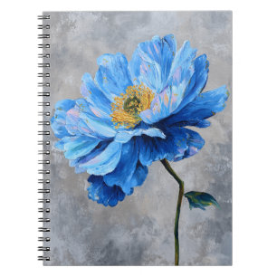 Acrylic Blue Flower Notebook