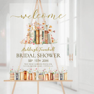 Acrylic Bridal Shower Welcome Story Book Sign