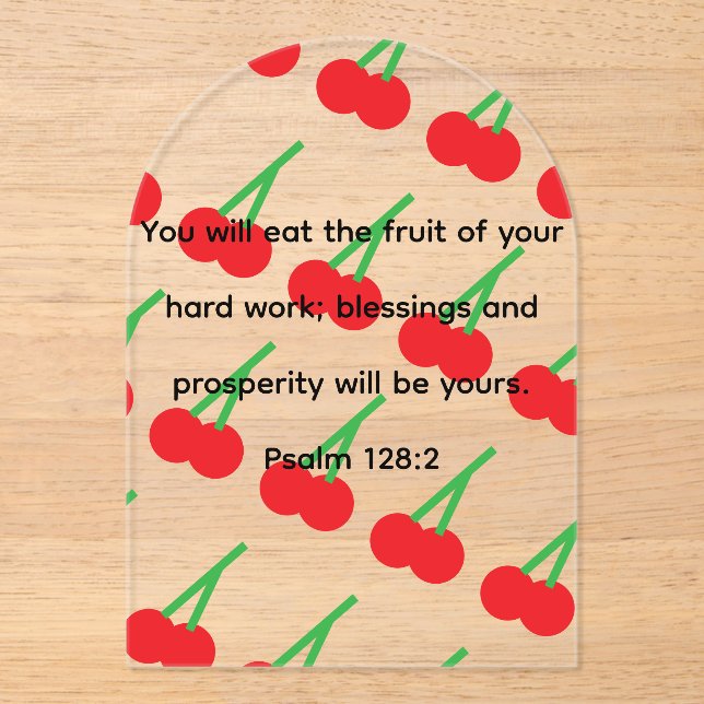 Acrylic cherry plaque invitations (Front)