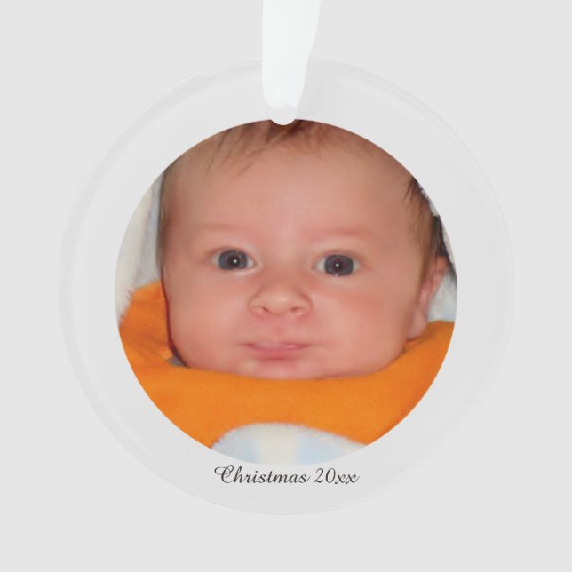 Acrylic Christmas Photo Ornament (Front)