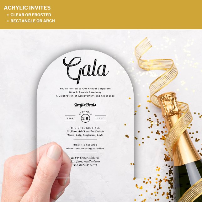 Acrylic Clear Corporate Gala Award Ceremony Modern Acrylic Invitations (Creator Uploaded)
