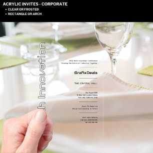 Acrylic Clear Tech Innovation Corporate Events Invitations