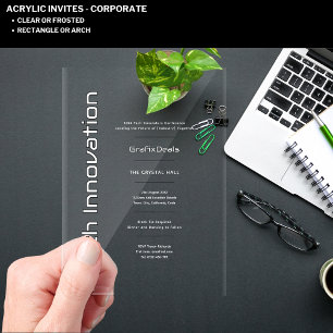 Acrylic Clear Tech Innovation Corporate Events Invitations