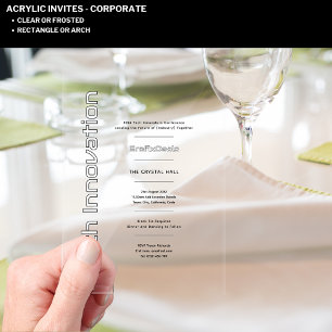 Acrylic Clear Tech Innovation Corporate Events Invitations