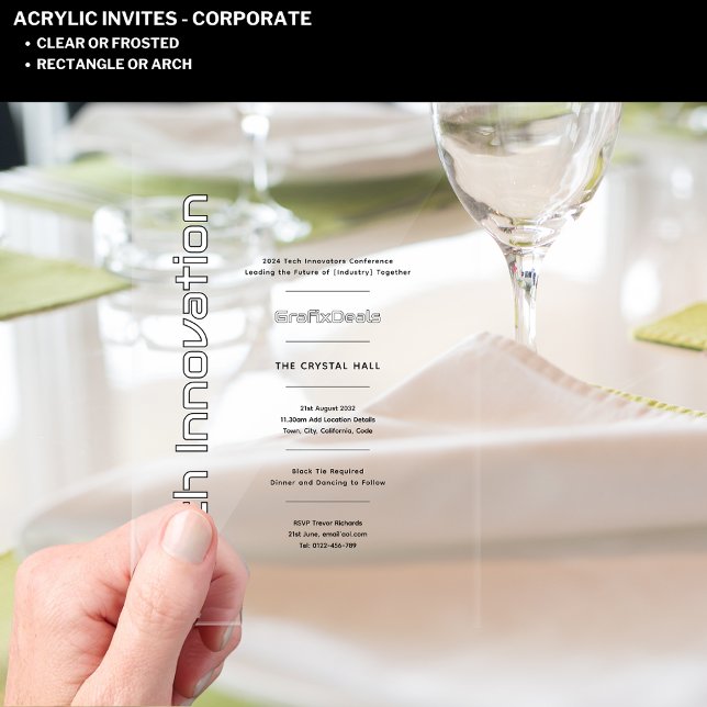 Acrylic Clear Tech Innovation Corporate Events Invitations (Creator Uploaded)