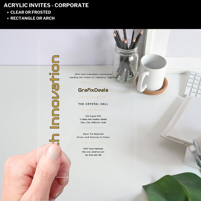 Acrylic Clear Tech Innovation Corporate Events Invitations (Creator Uploaded)