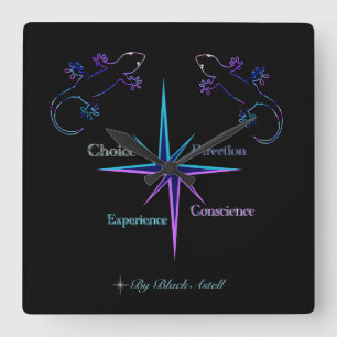 Acrylic clock/Everyday symbols Square Wall Clock