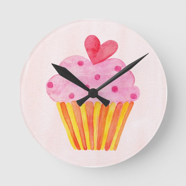 Acrylic CUPCAKE baking vintage kitchen Wall Clock (Front)