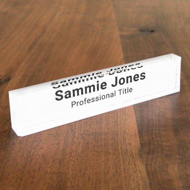 Acrylic Desk Name Plate for Business Professional (Side)