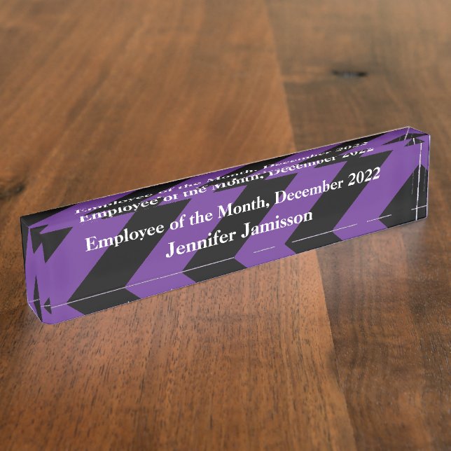 Acrylic Desk Nameplate, Employee of the Month Nameplate (Side)
