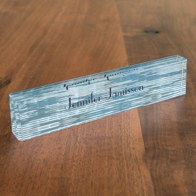 Acrylic Desk Nameplate, Reflection Abstract Nameplate (Side)