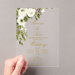 Acrylic editable wedding invitation