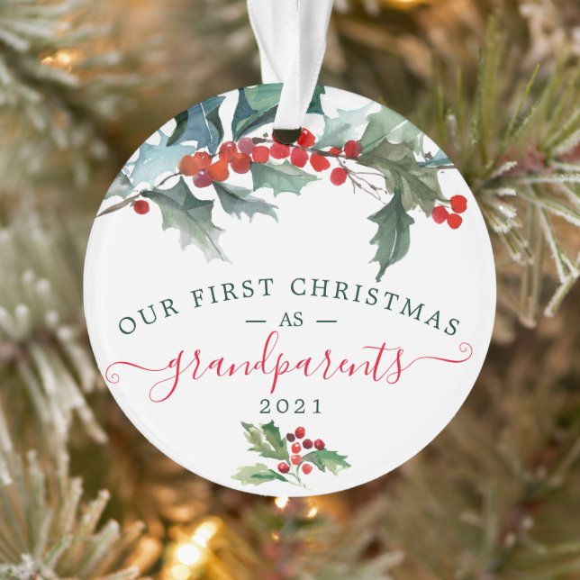Acrylic First Christmas Ornaments - Grandparents (Tree)
