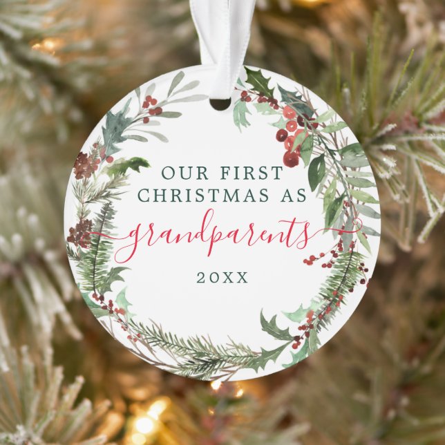 Acrylic First Christmas Ornaments - Grandparents (Tree)