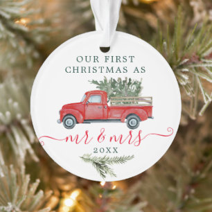 Acrylic First Christmas Ornaments - Mr and Mrs