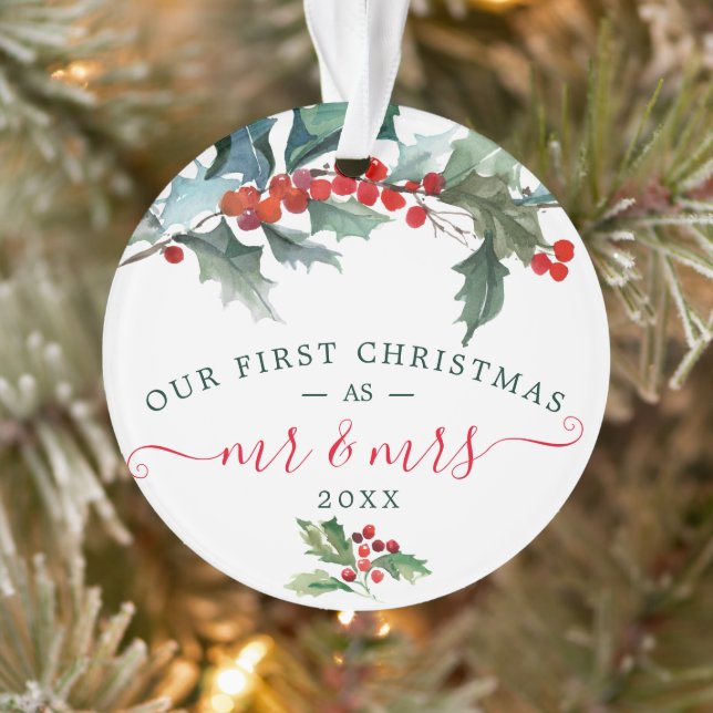 Acrylic First Christmas Ornaments - Mr and Mrs (Tree)