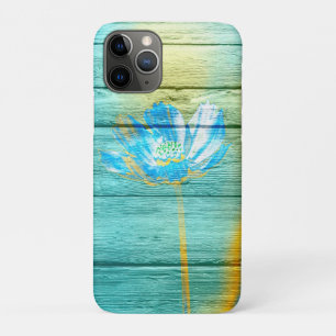 Acrylic Flower Painting on Wood iPhone 11 Pro Case