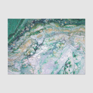 Acrylic Fluid Pour Emerald Dragon Tissue Paper