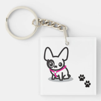 Acrylic French bulldog key chain
