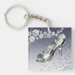 Acrylic Glass with Glass Shoe Key Ring