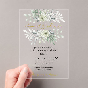 Acrylic greenery wedding acrylic invitations