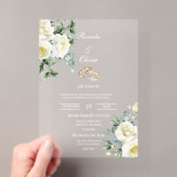 Acrylic greenery white wedding