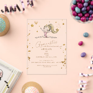Acrylic Gymnastics Tumble & Twirl Birthday Party Invitations