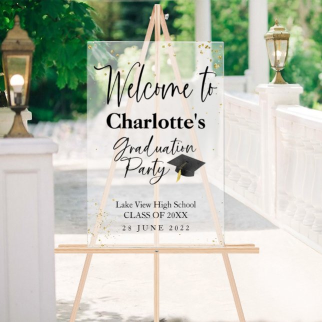 Acrylic High School Glitter Welcome Party Sign (Creator Uploaded)