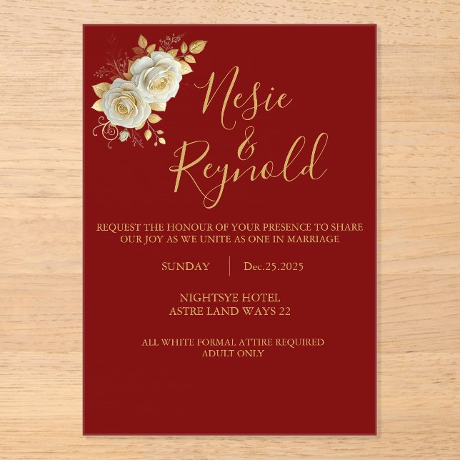 Acrylic Invitation (Front)