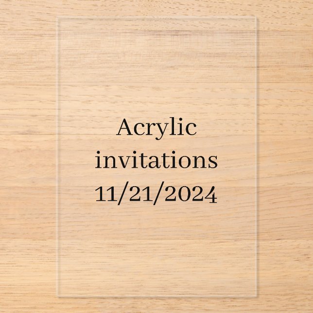 Acrylic invitations 11/21/2024 (Front)