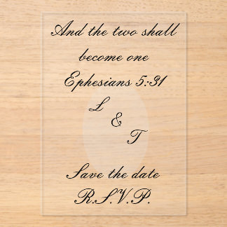 Acrylic invites invitations