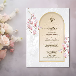 Acrylic Islamic Wedding Invitation Arch Magnolia