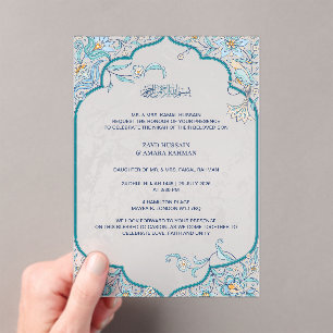 Acrylic Islamic Wedding Invitation   Semi-Transpar