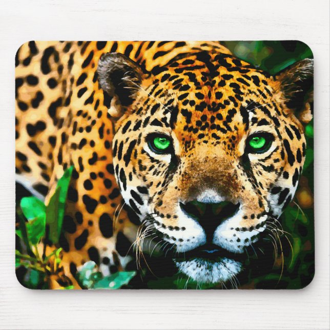 Acrylic Jaguar  Wildlife Art Mouse Mat (Front)