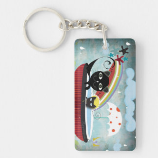 Acrylic Key Chain Cats Red Bathtube