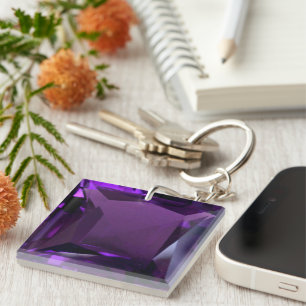 Acrylic Keychain Amethyst Square