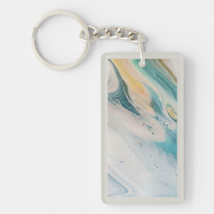 Acrylic Keychain double sided Boho Blue