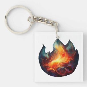 Acrylic Keychain - Flames Artwork