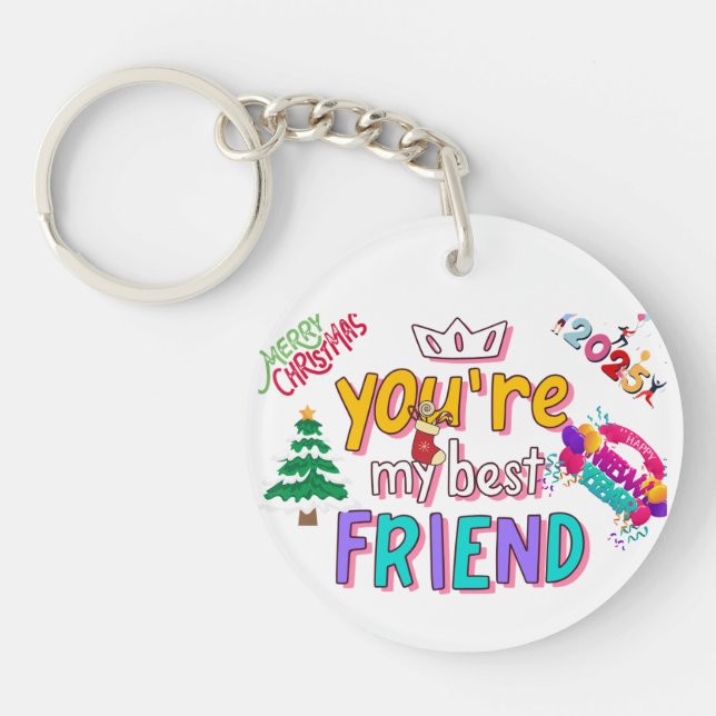 Acrylic Keychain for your friend christmas gift (Front)