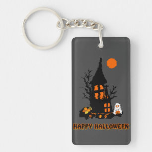 Acrylic Keychain Happy Halloween
