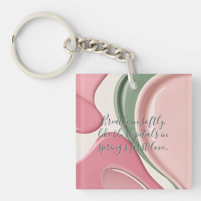 Acrylic keychain in stylish abstract graphic (Front)