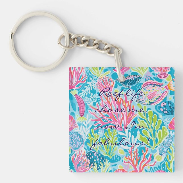 Acrylic keychain in stylish graphic (Front)