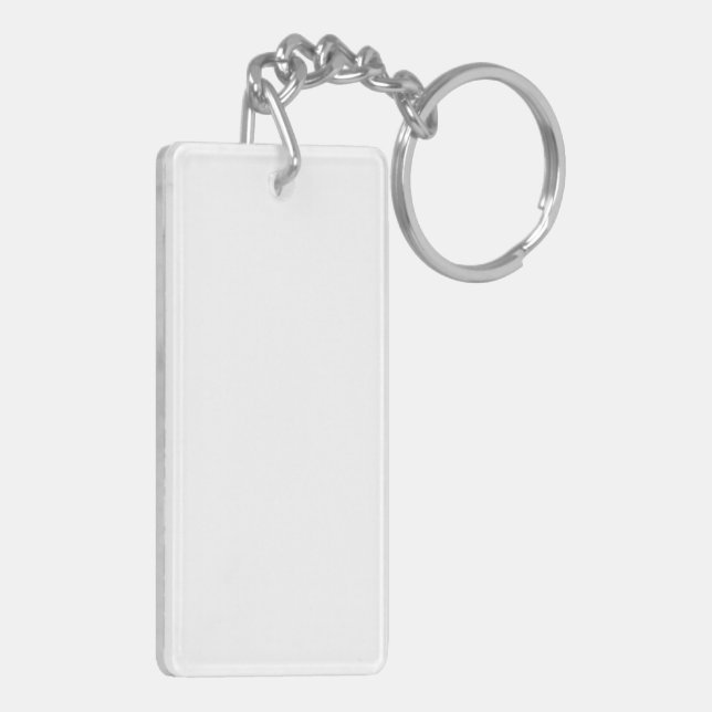 Acrylic Keychain, Rectangle (double sided) Key Ring (Back Left)