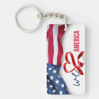 Acrylic Keychain- we love America Key Ring