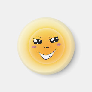 Acrylic Keychain with happy anime-style face Magnet