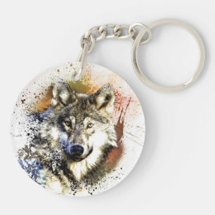 Acrylic Keychain (wolf) double-side