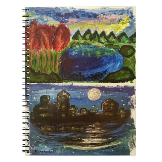 Acrylic landscape & night town paintings note book (Front)