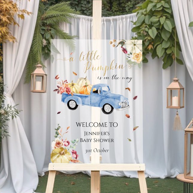 Acrylic Little Pumpkin Baby Shower Welcome Sign (Creator Uploaded)