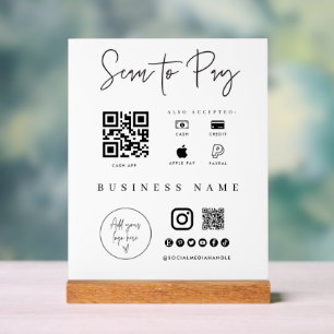 Acrylic Mobile Payment App Checkout Business Sign